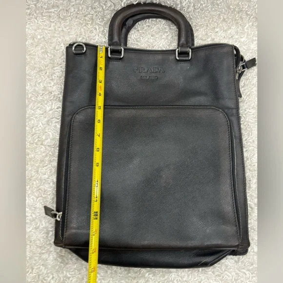 Prada Aged Saffiano Leather Vertical Briefcase Bag - Picture 9 of 16